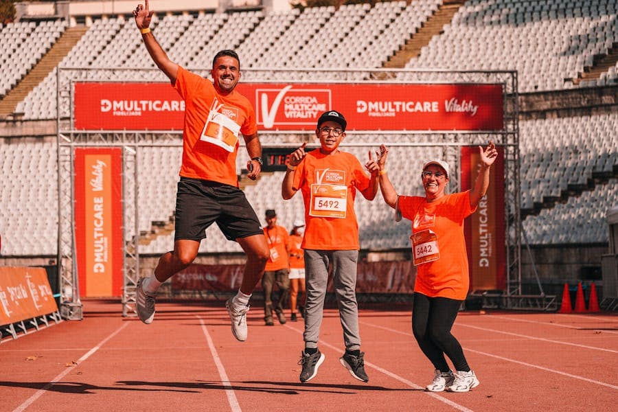 A family celebrating at an event