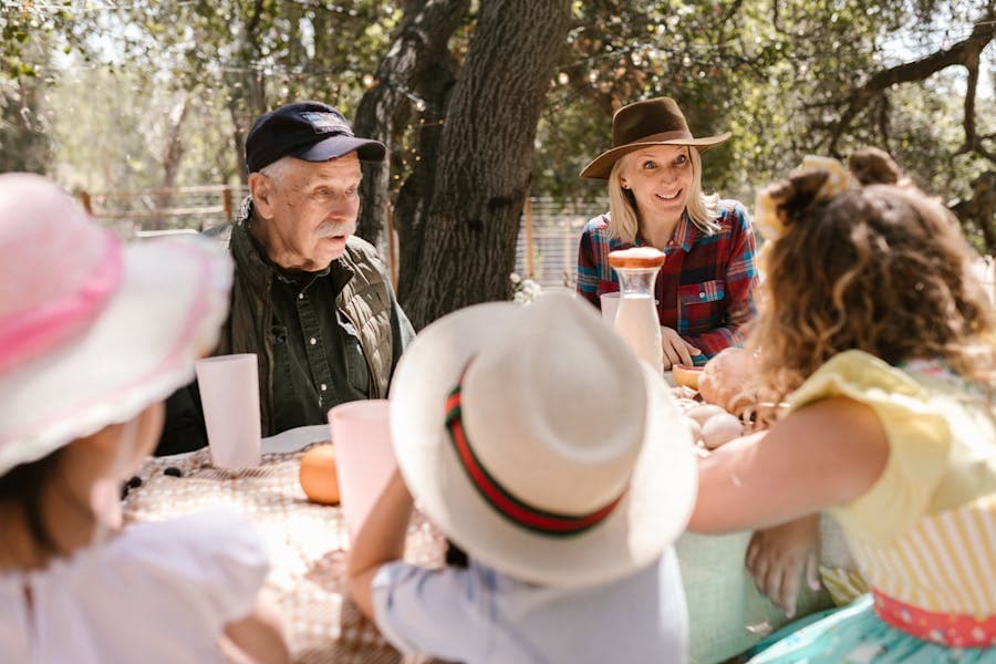 A big family reunion outdoors