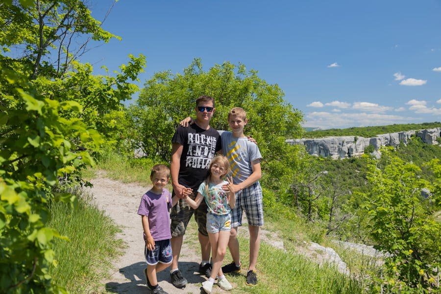 A family exploring a new place together