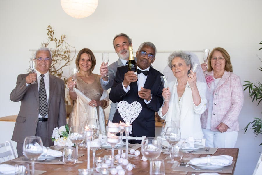 A family together at a wedding