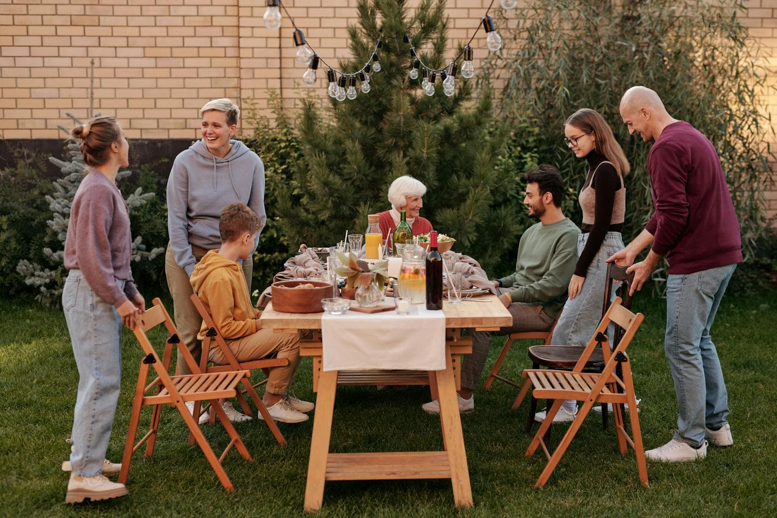 A large family gathered together at a reunion