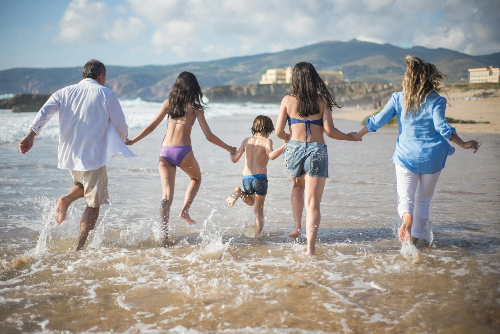 A happy family on vacation together