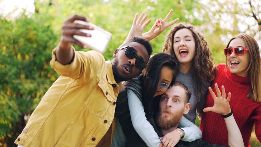 Friends taking a selfie
