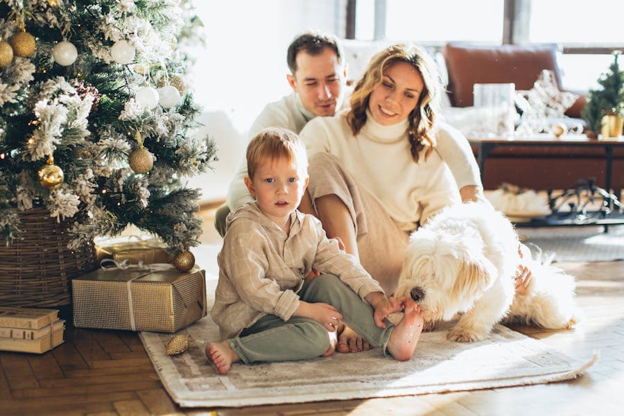A family celebrating together at home